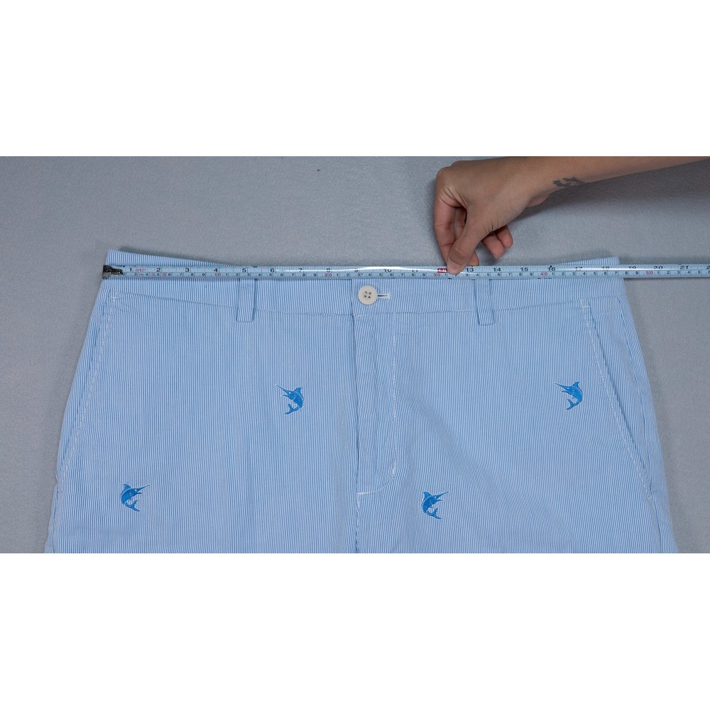 Vineyard Vines Mens 36 Seersucker Marlin Embroidered Chino Shorts Preppy Coastal - Picture 10 of 10